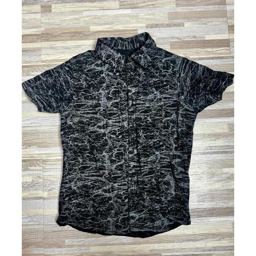 street rules kids button up shirt black marble print youth 14 16 streetwear‎ top